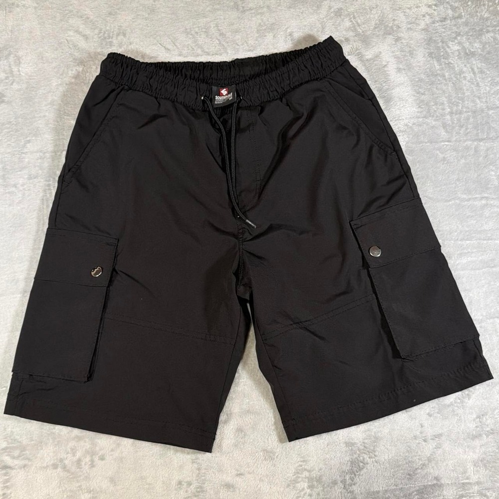 Y2K Vintage Southpole Techwear Cargo Utility Shorts | Black | Medium